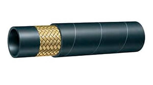 Hydraulic rubber hose with one braid of high-tensile steel wire