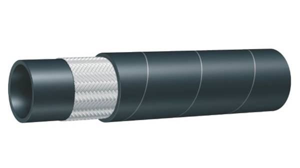 Hydraulic hose reinforced by spiral textile braid